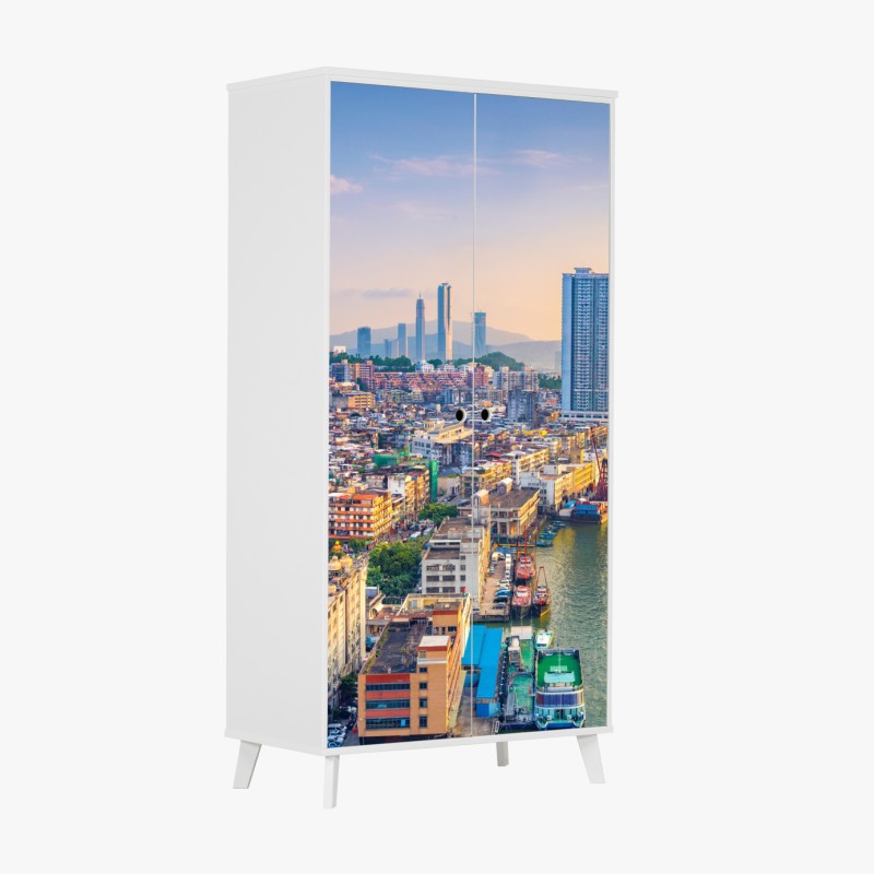 Schrankaufkleber stilisiertes wellenmuster – Wallnifity®