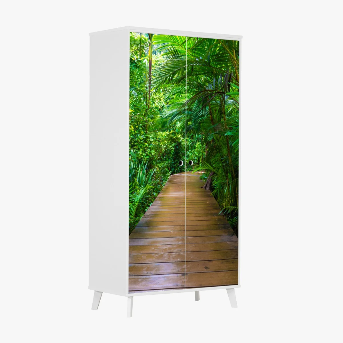 Schrankaufkleber mangrovensteg durch üppigen grünen dschungel – Wallnifity® Schrankaufkleber mangrovensteg durch üppigen grünen dschungel – Wallnifity®