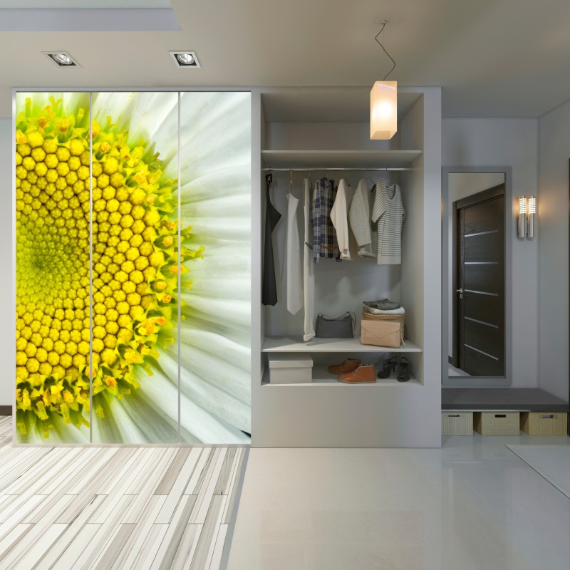 Schrankaufkleber makro gänseblümchen spiralmuster – Wallnifity® Schrankaufkleber makro gänseblümchen spiralmuster – Wallnifity®