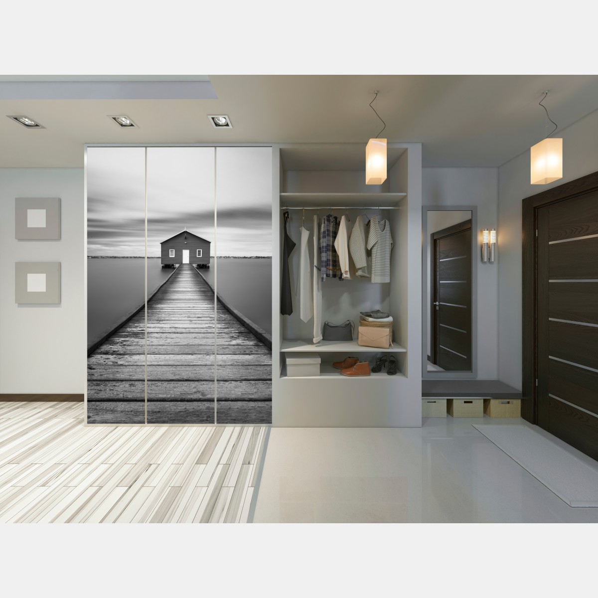 Schrankaufkleber einsames bootshaus am ruhigen steg – Wallnifity® Schrankaufkleber einsames bootshaus am ruhigen steg – Wallnifity®