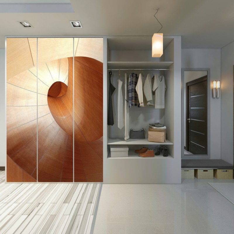 Schrankaufkleber warme holzspirale – Wallnifity® Schrankaufkleber warme holzspirale – Wallnifity®
