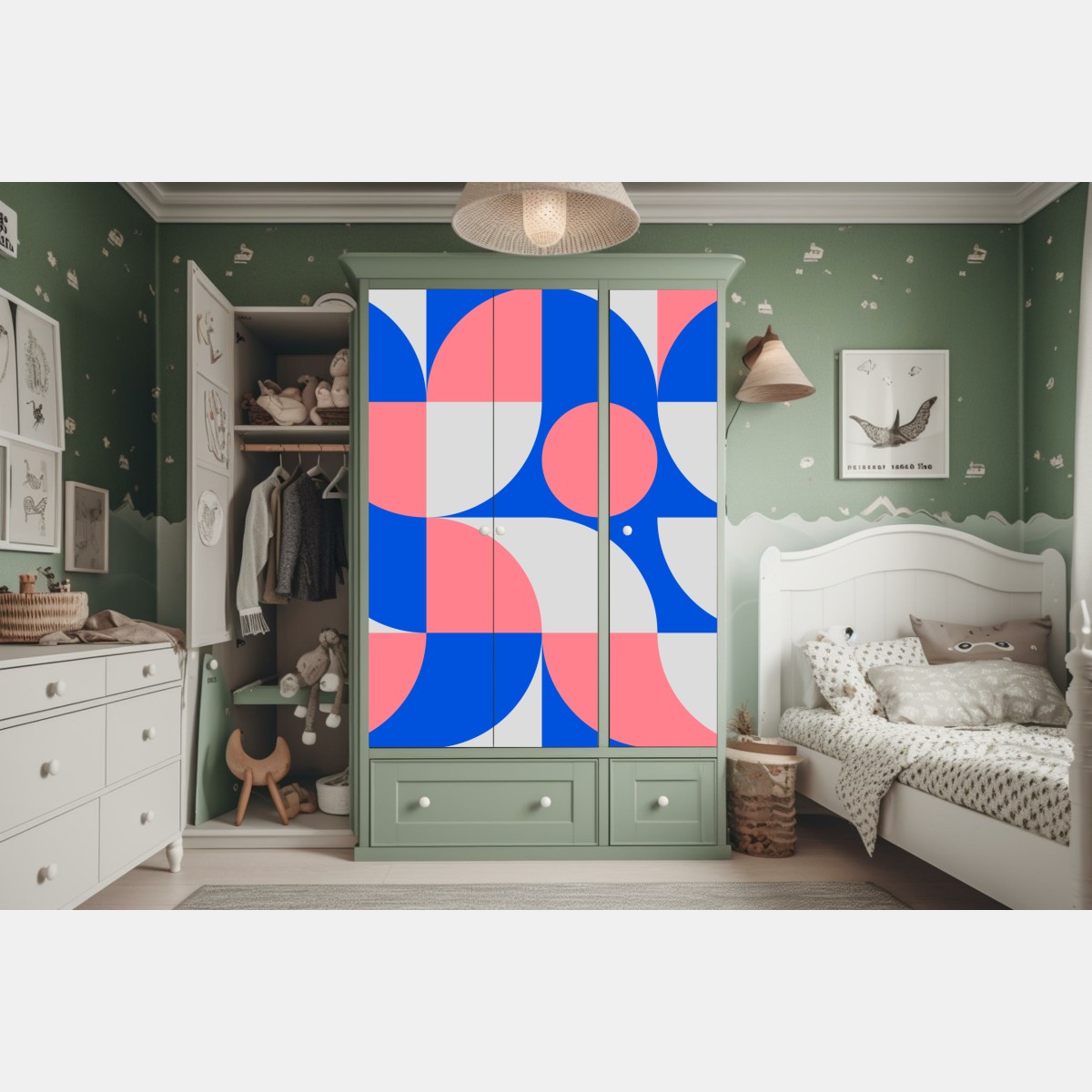 Schrankaufkleber skandinavische geometrische komposition – Wallnifity® Schrankaufkleber skandinavische geometrische komposition – Wallnifity®