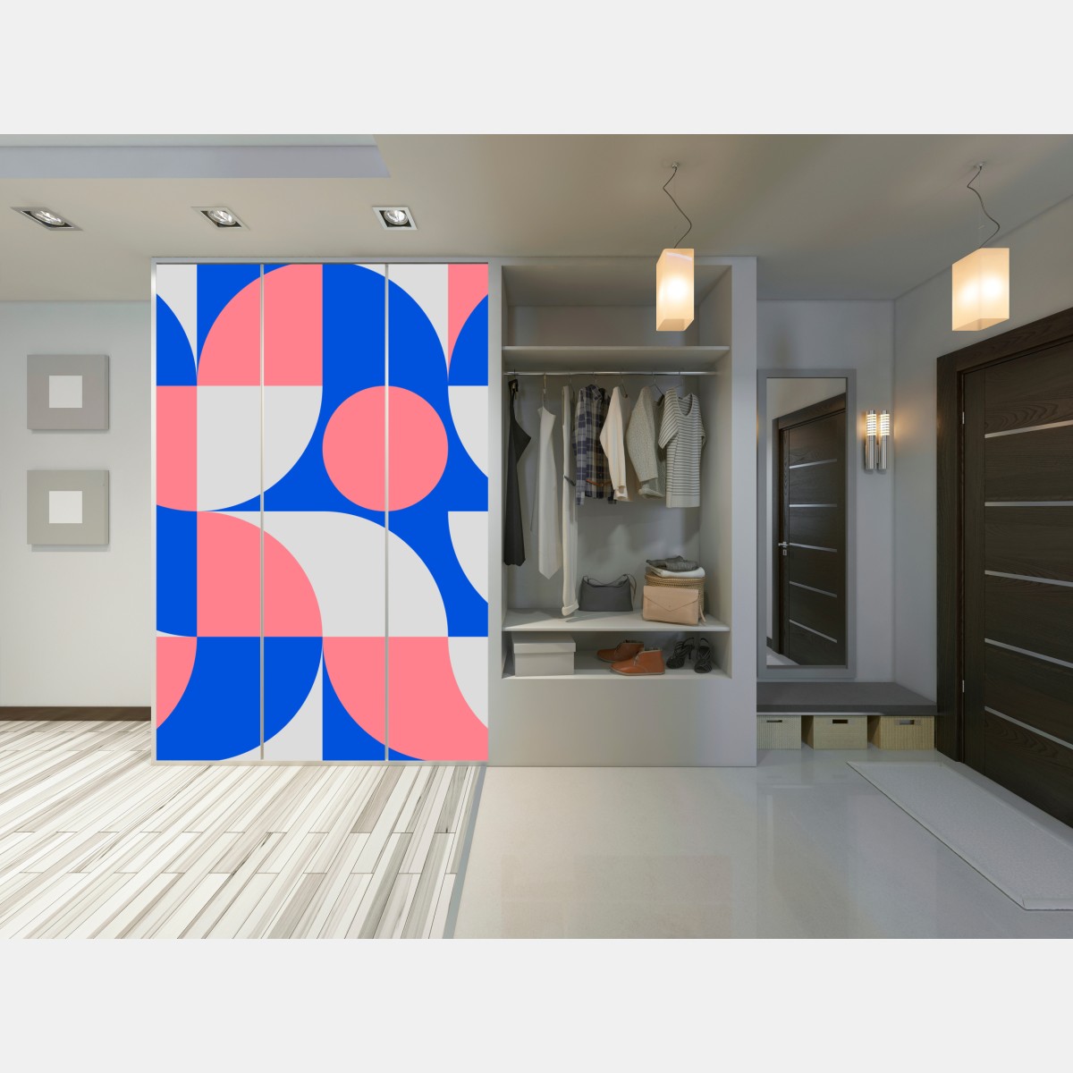 Schrankaufkleber skandinavische geometrische komposition – Wallnifity® Schrankaufkleber skandinavische geometrische komposition – Wallnifity®