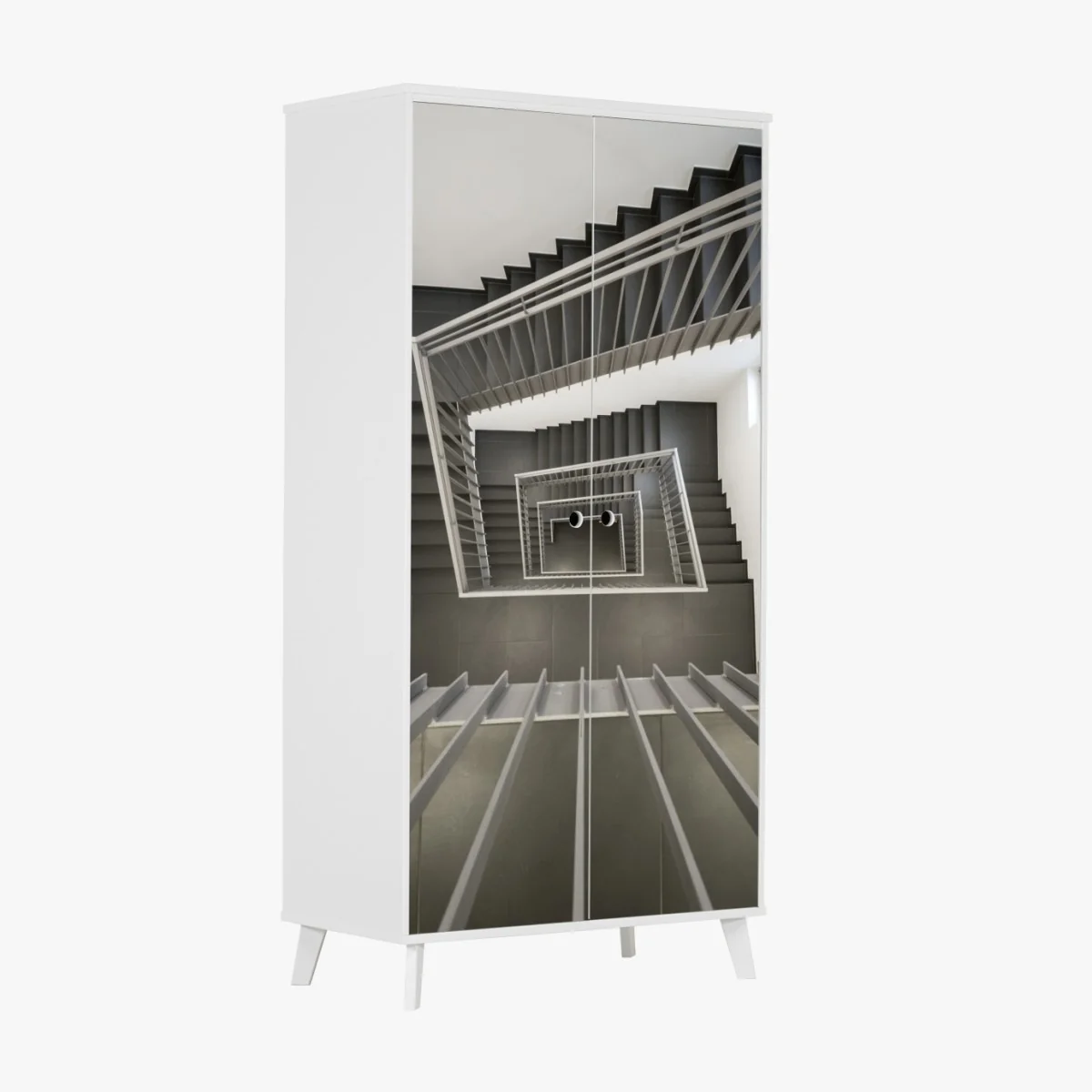 Schrankaufkleber geometrisches treppenhaus in perspektive – Wallnifity® Schrankaufkleber geometrisches treppenhaus in perspektive – Wallnifity®