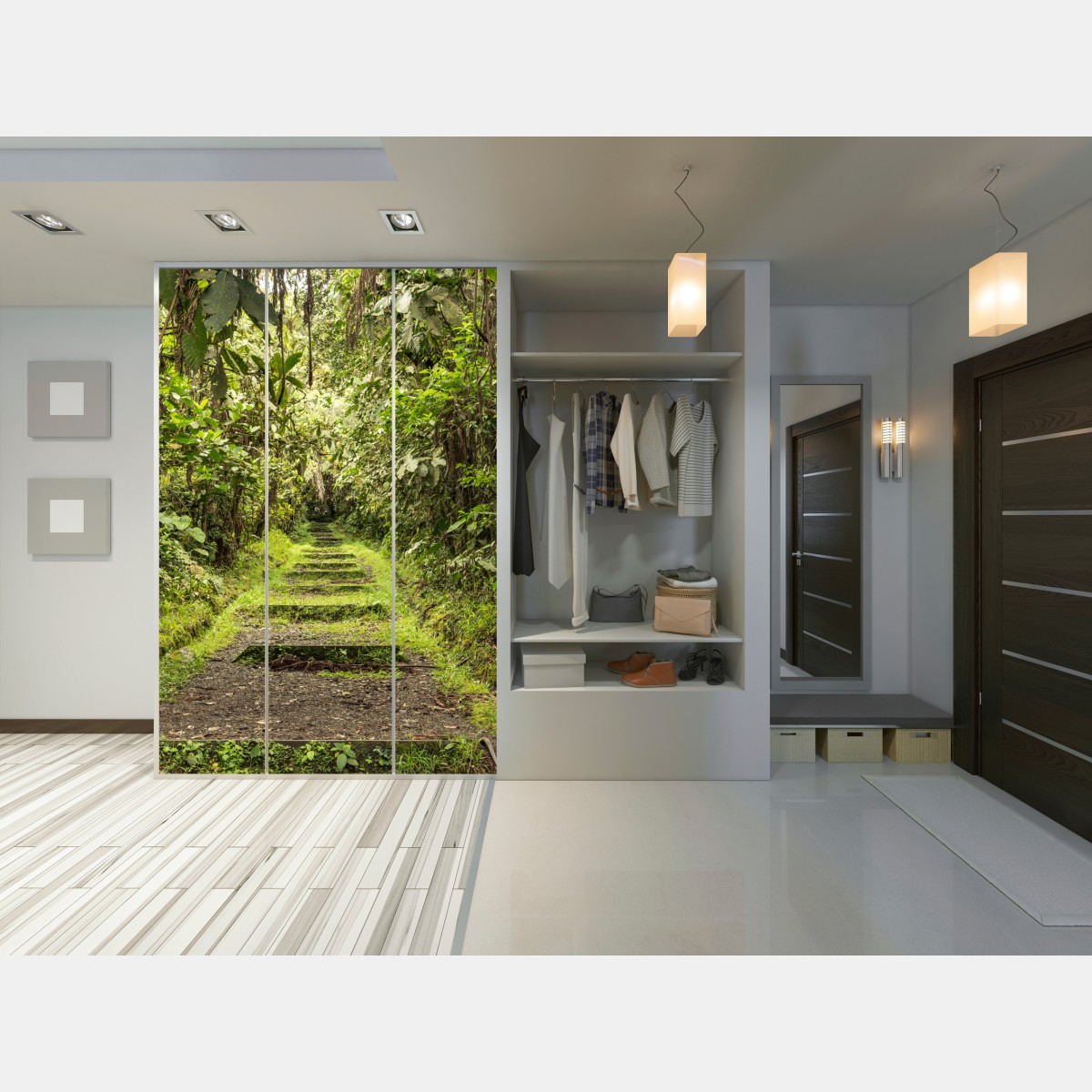 Schrankaufkleber pfad durch üppigen dschungel – Wallnifity® Schrankaufkleber pfad durch üppigen dschungel – Wallnifity®