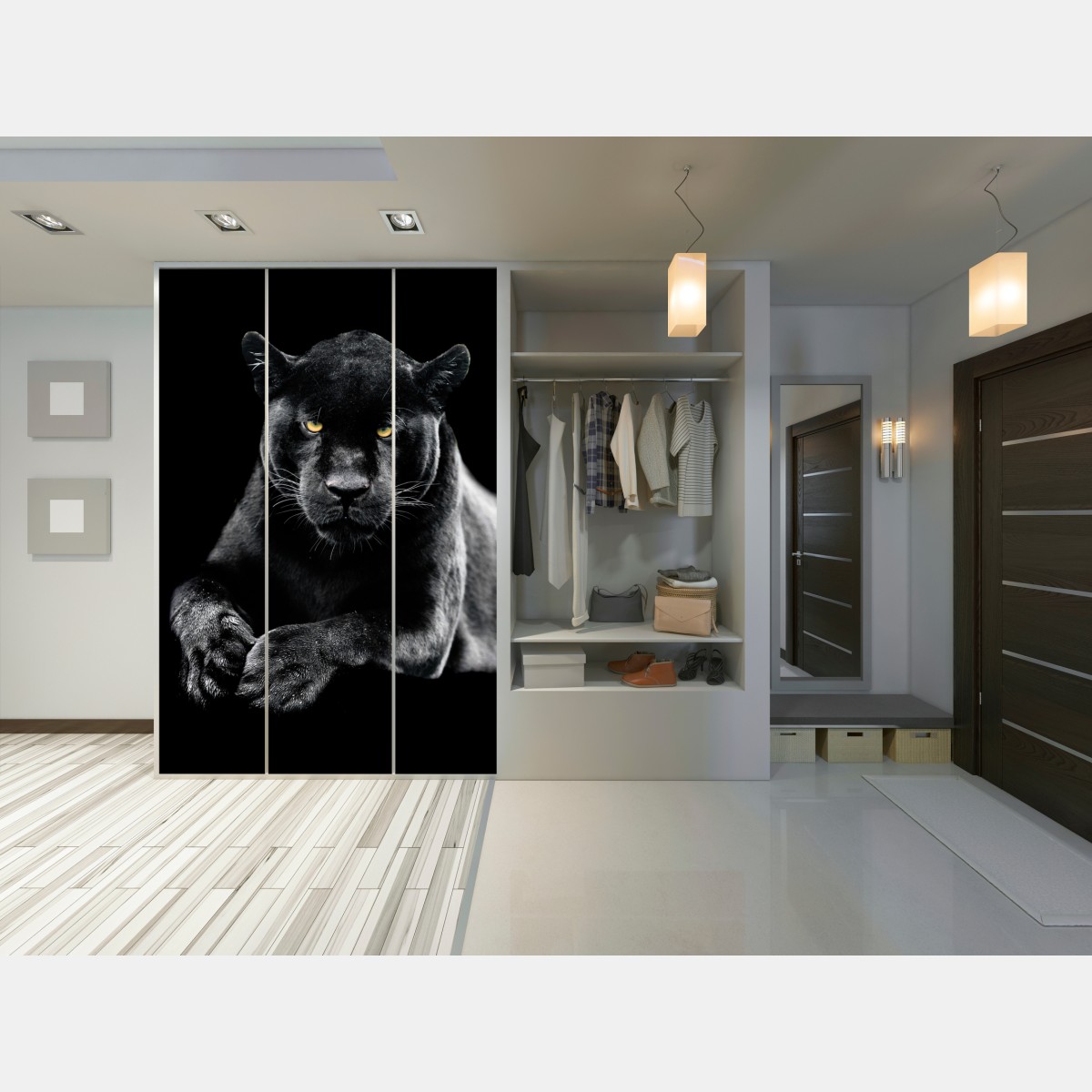 Schrankaufkleber porträt eines schwarzen panthers vor schwarzem hintergrund – Wallnifity® Schrankaufkleber porträt eines schwarzen panthers vor schwarzem hintergrund – Wallnifity®