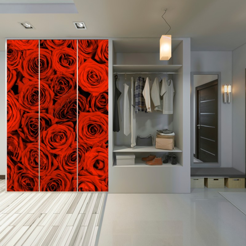 Schrankaufkleber prächtiger strauß roter rosen – Wallnifity® Schrankaufkleber prächtiger strauß roter rosen – Wallnifity®