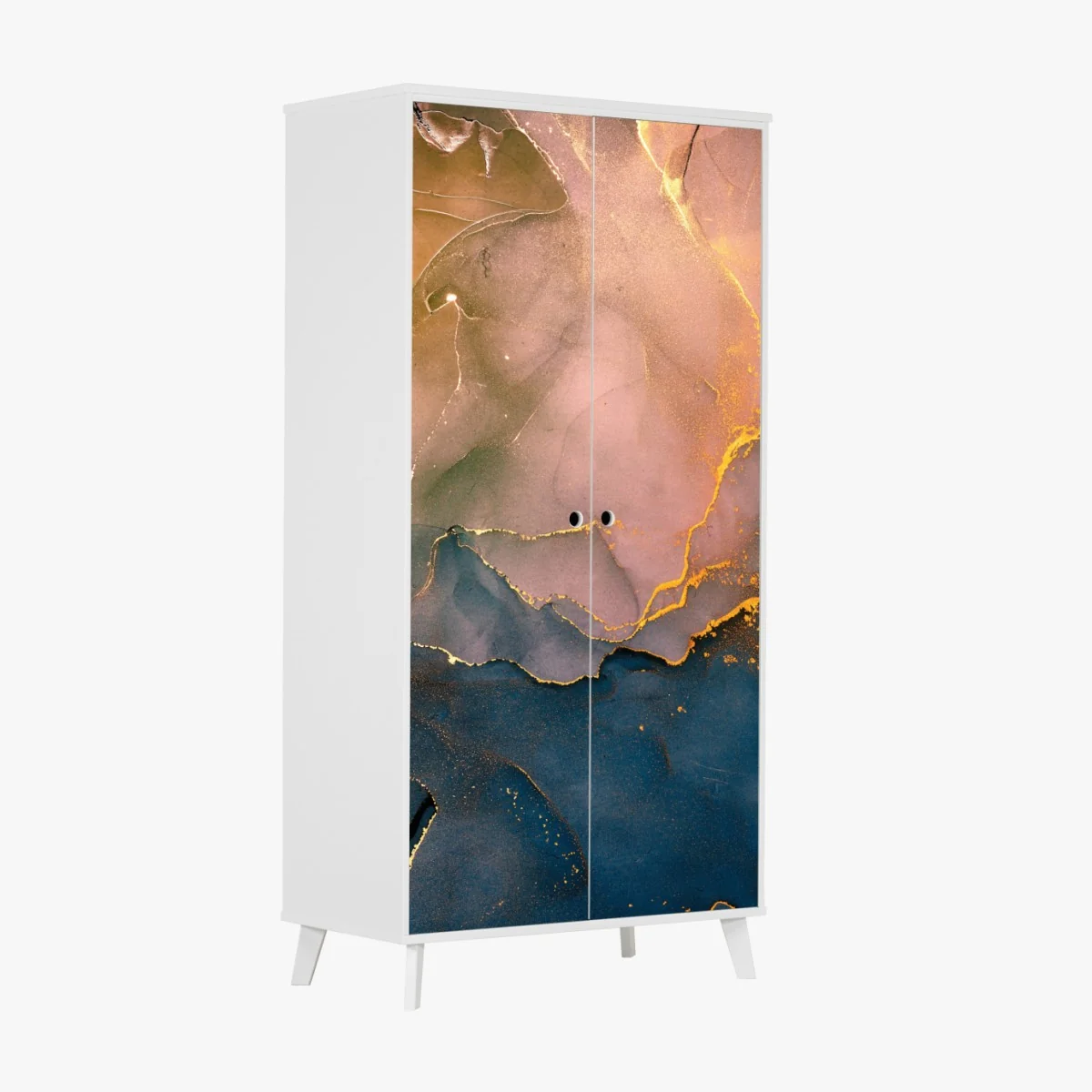 Schrankaufkleber blaues und goldenes abstraktes marmormotiv – Wallnifity® Schrankaufkleber blaues und goldenes abstraktes marmormotiv – Wallnifity®