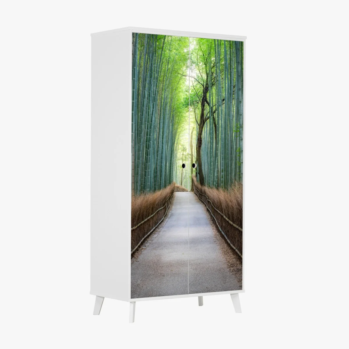 Schrankaufkleber ruhiger bambuswaldweg – Wallnifity® Schrankaufkleber ruhiger bambuswaldweg – Wallnifity®