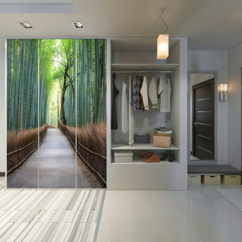 Schrankaufkleber ruhiger bambuswaldweg – Wallnifity® Schrankaufkleber ruhiger bambuswaldweg – Wallnifity®