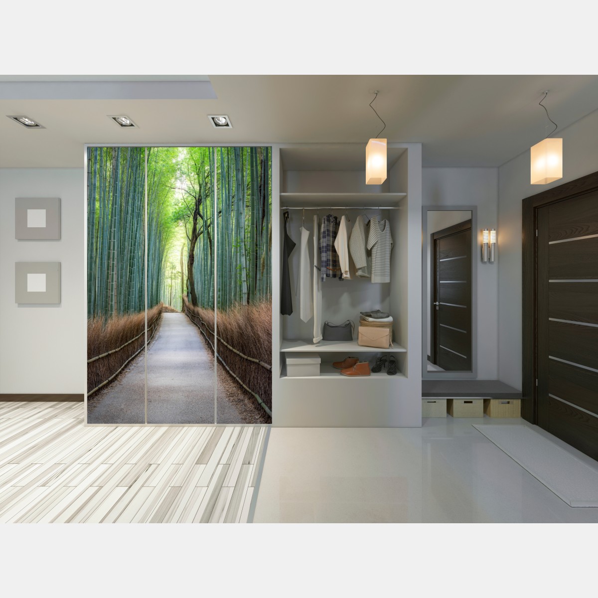 Schrankaufkleber ruhiger bambuswaldweg – Wallnifity® Schrankaufkleber ruhiger bambuswaldweg – Wallnifity®