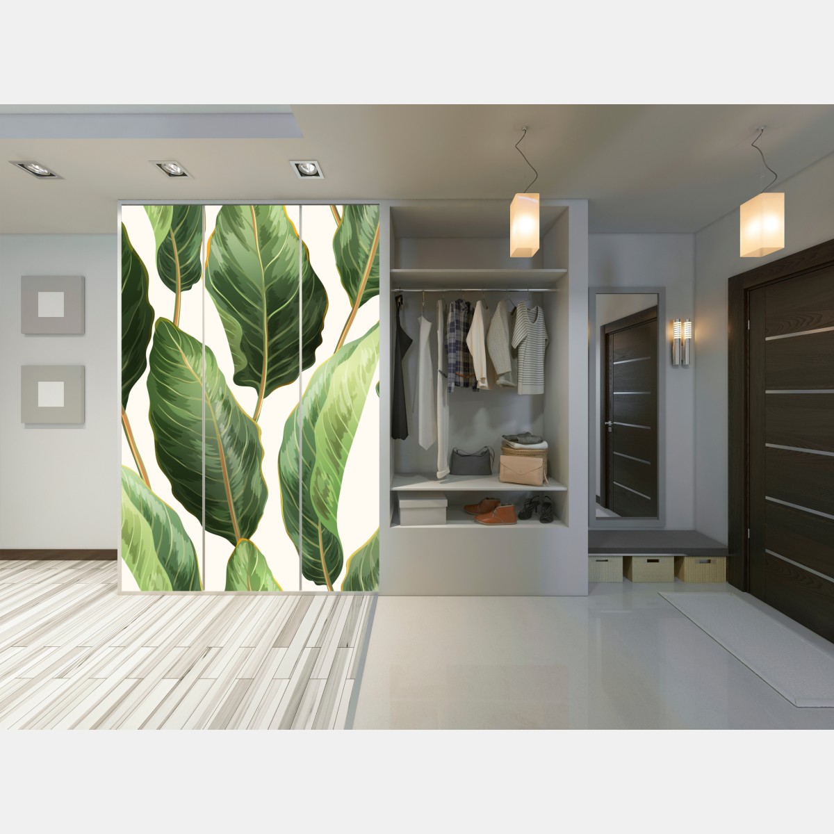 Schrankaufkleber tropisches bananenblattmuster – Wallnifity® Schrankaufkleber tropisches bananenblattmuster – Wallnifity®