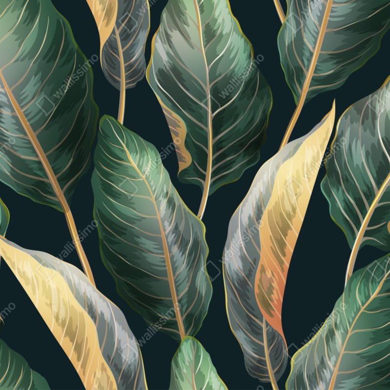 Schrankaufkleber vintage tropisches blättermuster – Wallnifity® Schrankaufkleber vintage tropisches blättermuster – Wallnifity®