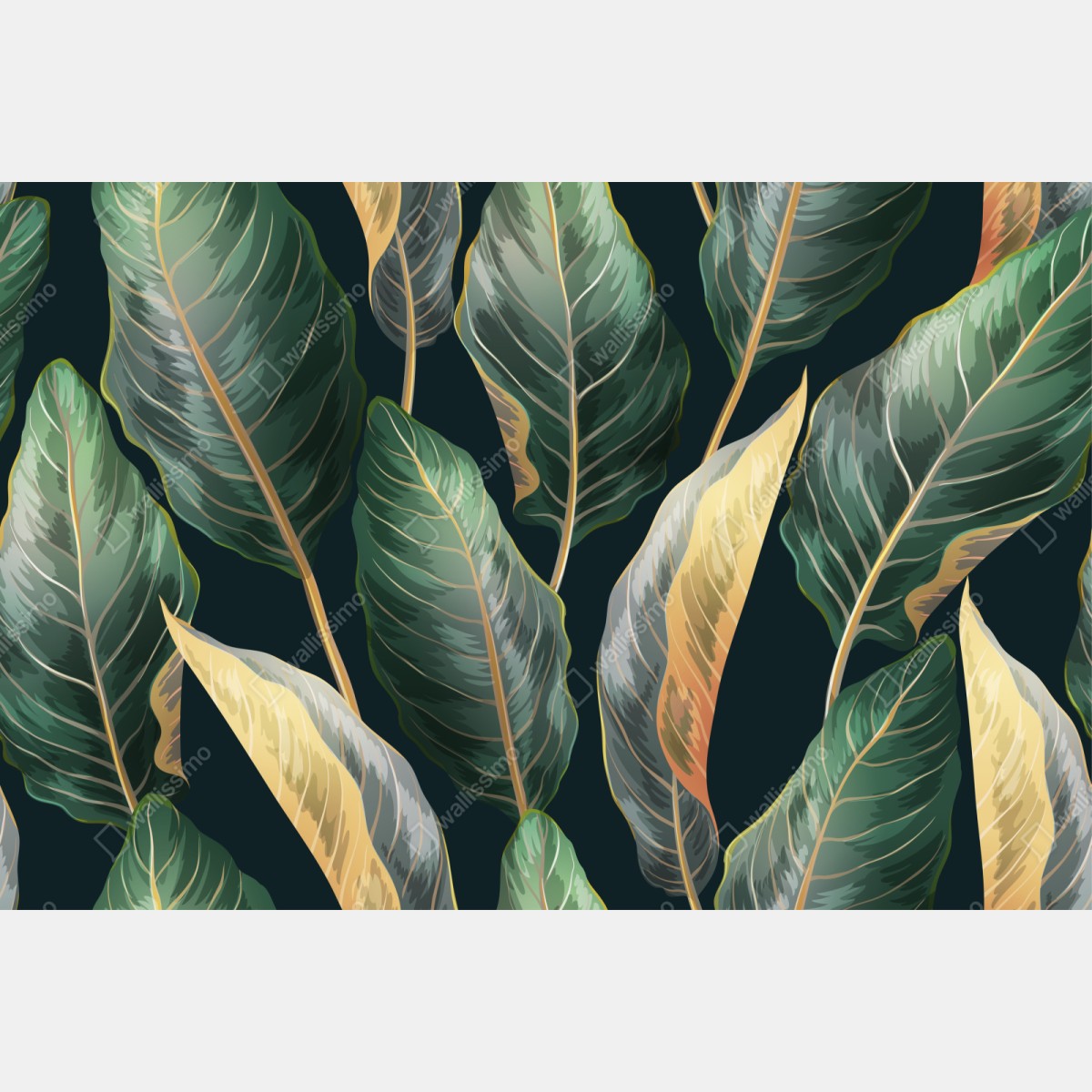 Schrankaufkleber vintage tropisches blättermuster – Wallnifity® Schrankaufkleber vintage tropisches blättermuster – Wallnifity®