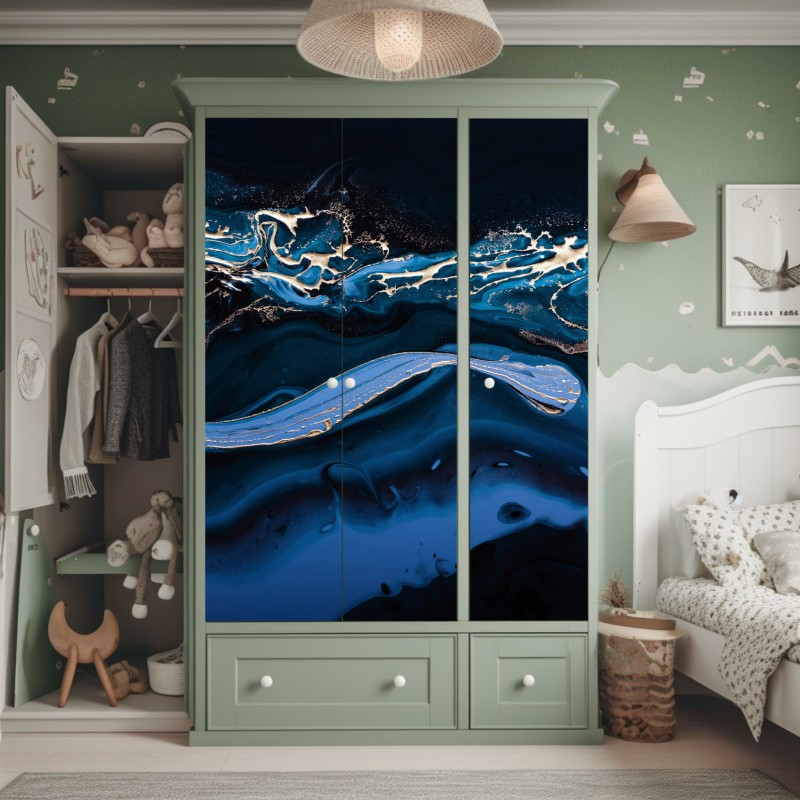 Schrankaufkleber klassisches schwarzweißes blumenmuster – Wallnifity®