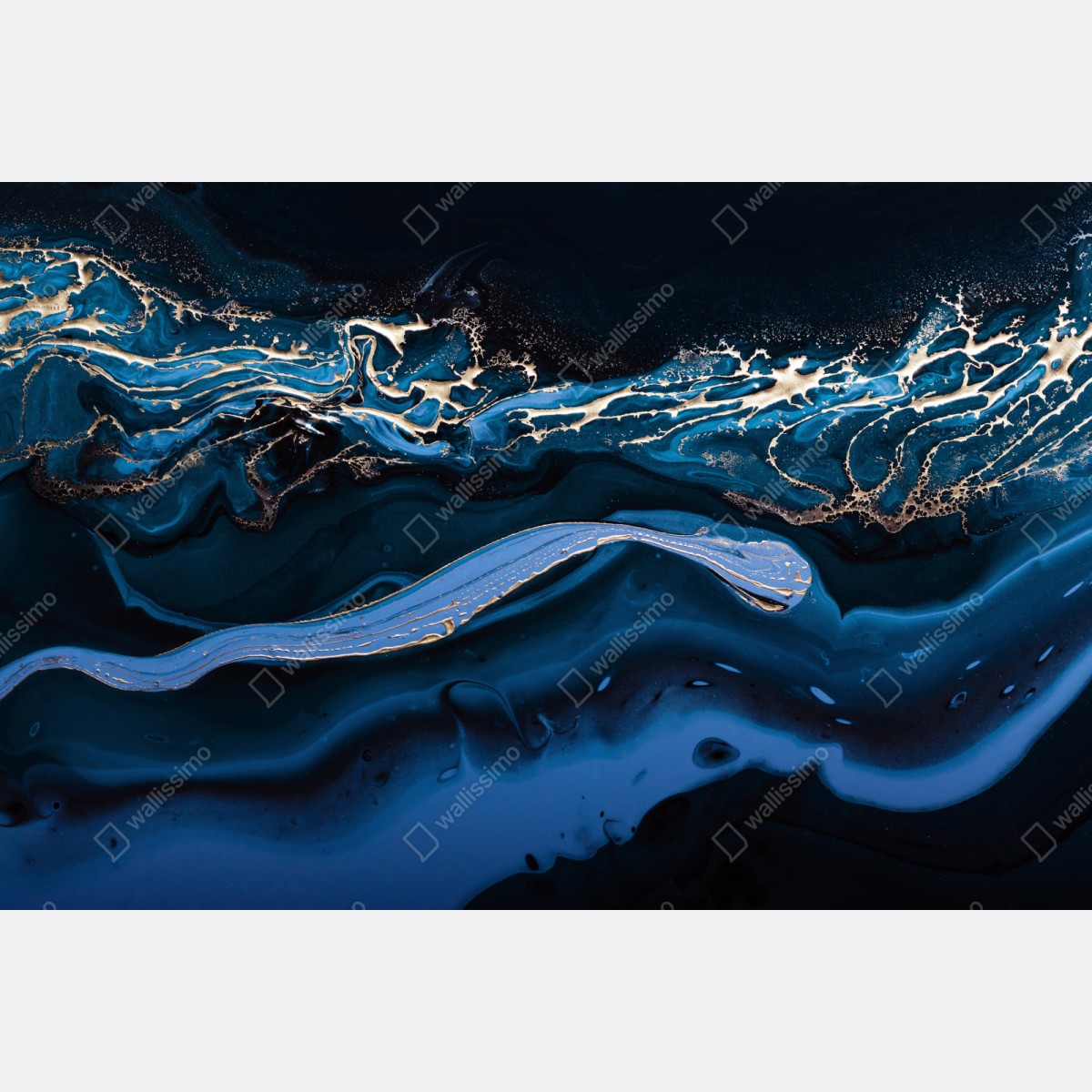 Schrankaufkleber marineblaue und goldene abstraktion – Wallnifity®