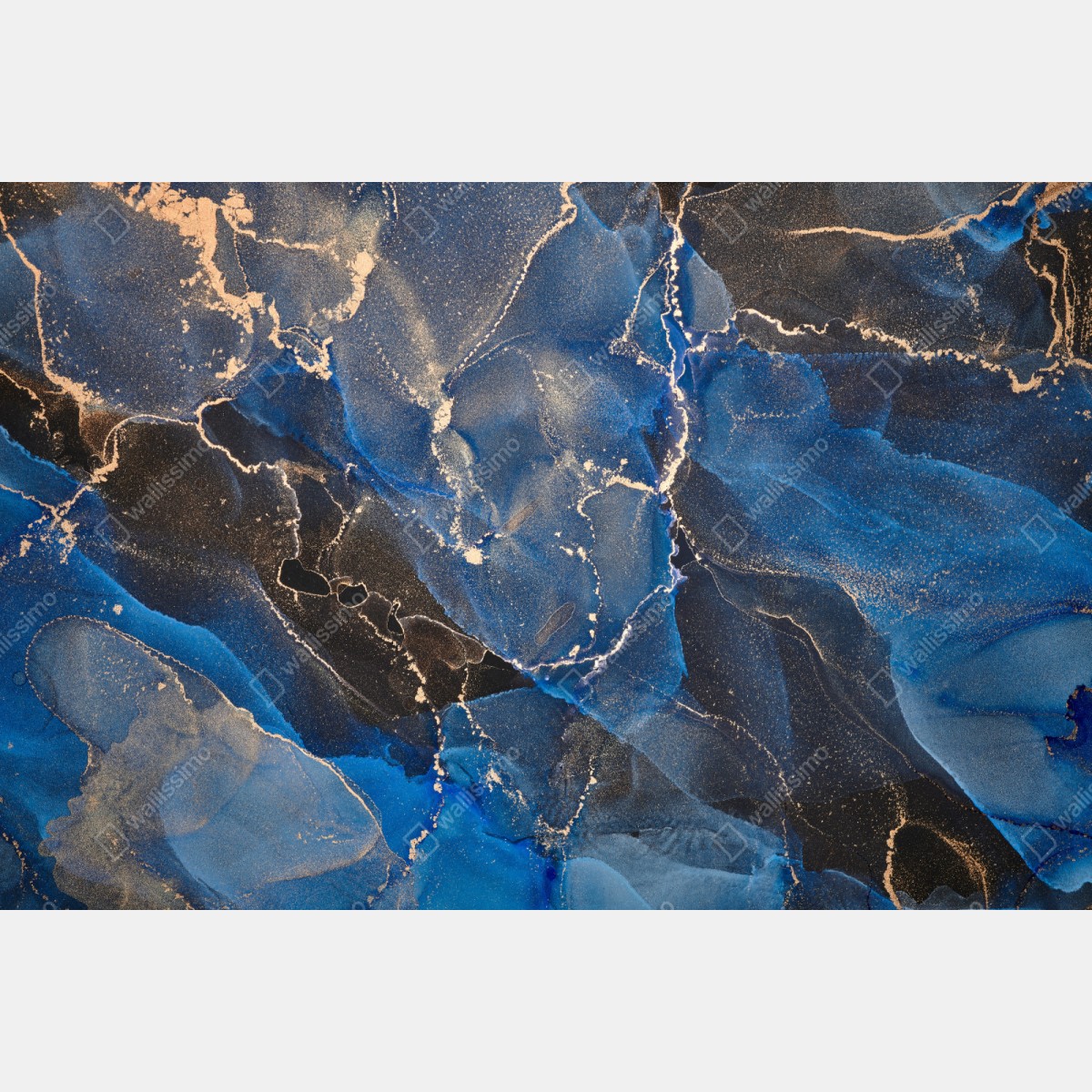 Schrankaufkleber luxuriöse blaue und goldene abstrakte wellen – Wallnifity® Schrankaufkleber luxuriöse blaue und goldene abstrakte wellen – Wallnifity®