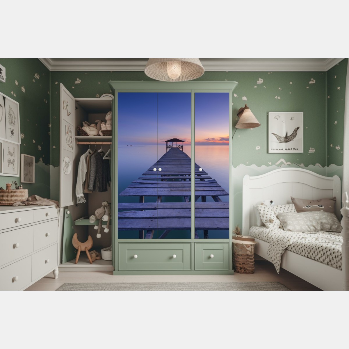 Schrankaufkleber ruhiger steg bei sonnenuntergang – Wallnifity® Schrankaufkleber ruhiger steg bei sonnenuntergang – Wallnifity®