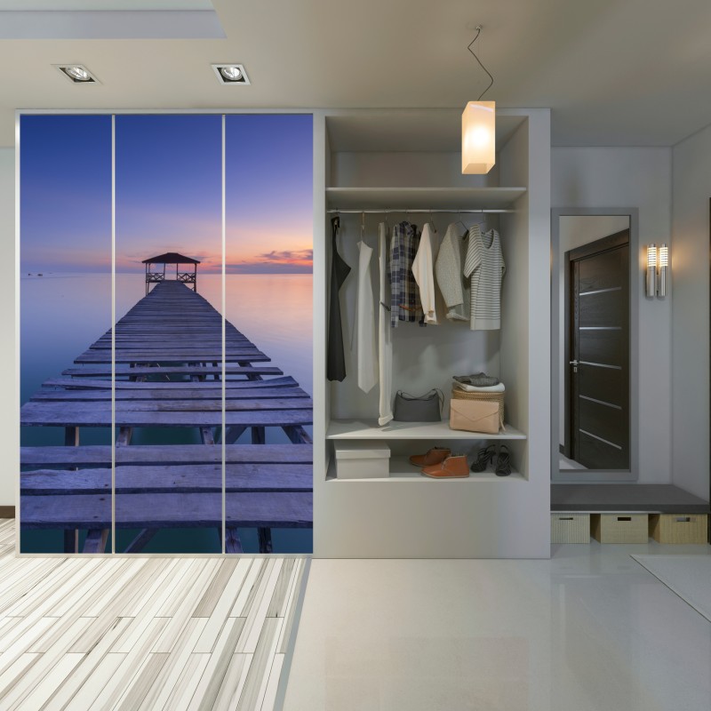 Schrankaufkleber ruhiger steg bei sonnenuntergang – Wallnifity® Schrankaufkleber ruhiger steg bei sonnenuntergang – Wallnifity®