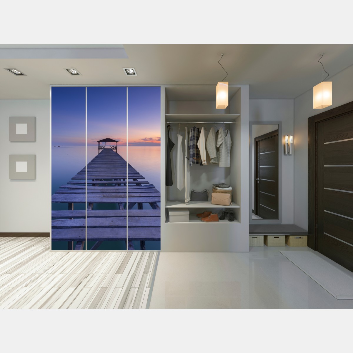 Schrankaufkleber ruhiger steg bei sonnenuntergang – Wallnifity® Schrankaufkleber ruhiger steg bei sonnenuntergang – Wallnifity®