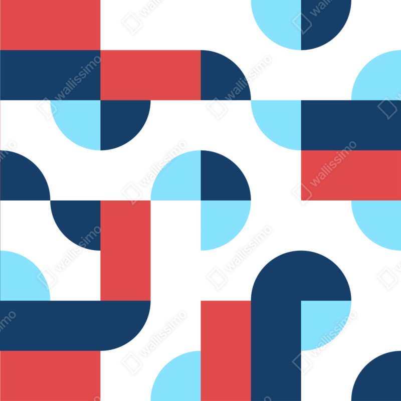 Schrankaufkleber mutiges geometrisches muster in dunkelblau und koralle – Wallnifity® Schrankaufkleber mutiges geometrisches muster in dunkelblau und koralle – Wallnifity®