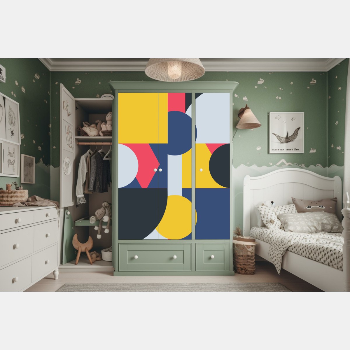 Schrankaufkleber lebendige geometrische komposition – Wallnifity® Schrankaufkleber lebendige geometrische komposition – Wallnifity®