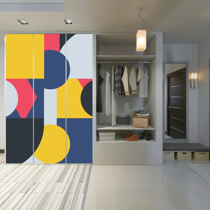 Schrankaufkleber lebendige geometrische komposition – Wallnifity® Schrankaufkleber lebendige geometrische komposition – Wallnifity®