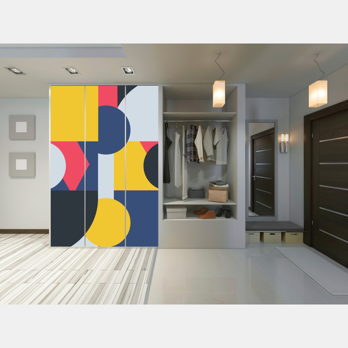 Schrankaufkleber lebendige geometrische komposition – Wallnifity® Schrankaufkleber lebendige geometrische komposition – Wallnifity®