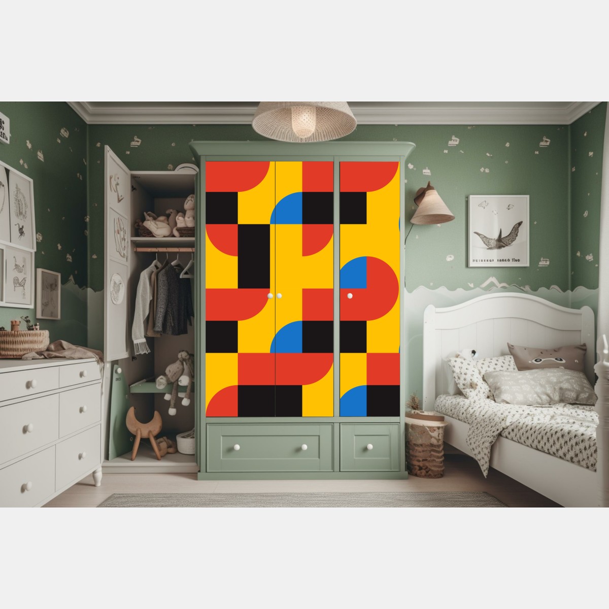 Schrankaufkleber kräftiges geometrisches muster für die wand – Wallnifity® Schrankaufkleber kräftiges geometrisches muster für die wand – Wallnifity®