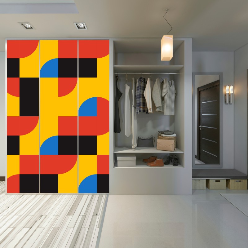 Schrankaufkleber kräftiges geometrisches muster für die wand – Wallnifity® Schrankaufkleber kräftiges geometrisches muster für die wand – Wallnifity®