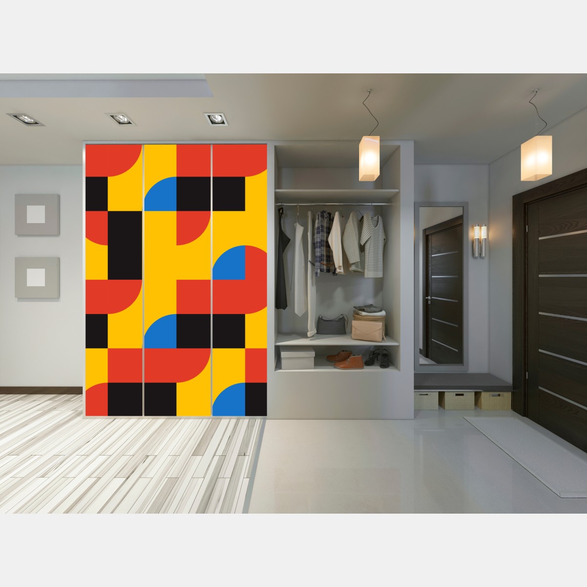 Schrankaufkleber kräftiges geometrisches muster für die wand – Wallnifity® Schrankaufkleber kräftiges geometrisches muster für die wand – Wallnifity®