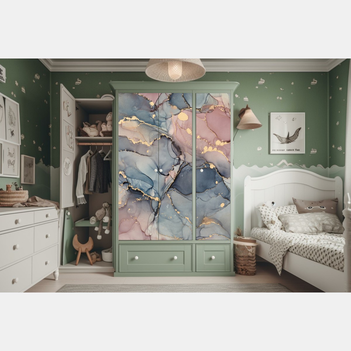 Schrankaufkleber zarte pastell-flüssigmarmor mit goldadern – Wallnifity® Schrankaufkleber zarte pastell-flüssigmarmor mit goldadern – Wallnifity®