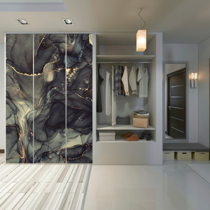 Schrankaufkleber luxuriöse abstrakte alkoholtinten-kunst mit goldenen adern – Wallnifity® Schrankaufkleber luxuriöse abstrakte alkoholtinten-kunst mit goldenen adern – Wallnifity®