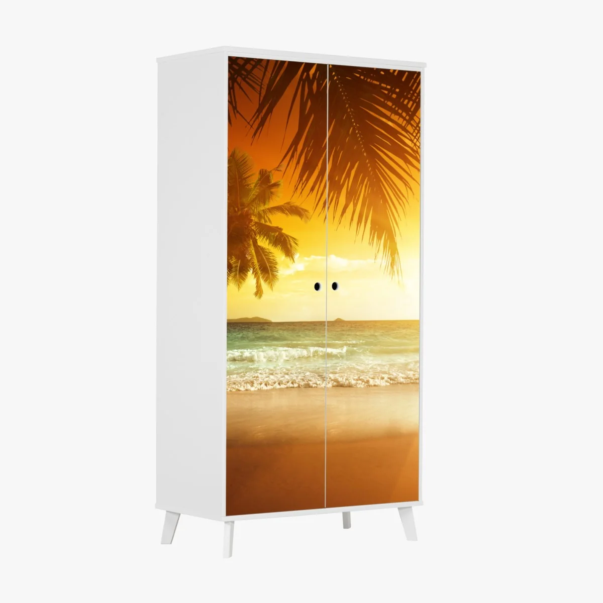 Schrankaufkleber goldener sonnenuntergang an einem strand in der Karibik – Wallnifity® Schrankaufkleber goldener sonnenuntergang an einem strand in der Karibik – Wallnifity®