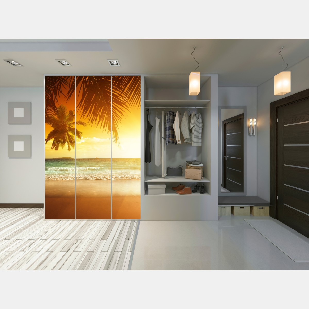 Schrankaufkleber goldener sonnenuntergang an einem strand in der Karibik – Wallnifity® Schrankaufkleber goldener sonnenuntergang an einem strand in der Karibik – Wallnifity®