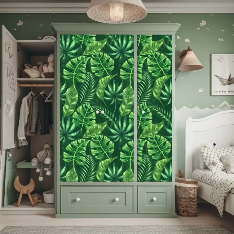 Schrankaufkleber tropisches monstera blattmuster – Wallnifity® Schrankaufkleber tropisches monstera blattmuster – Wallnifity®