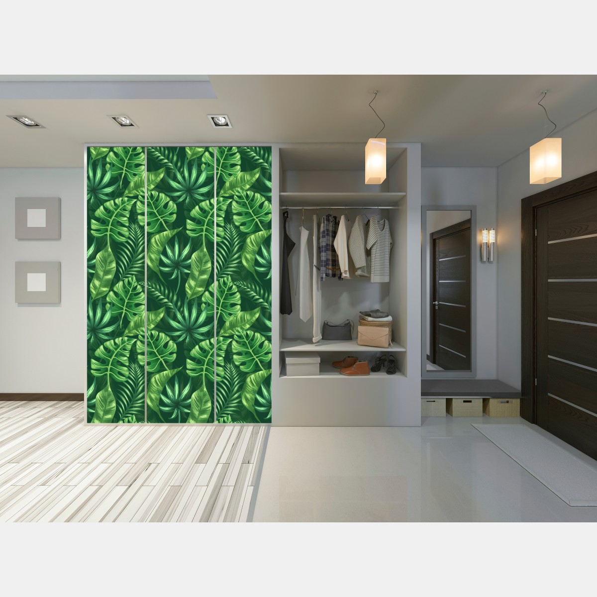 Schrankaufkleber tropisches monstera blattmuster – Wallnifity® Schrankaufkleber tropisches monstera blattmuster – Wallnifity®