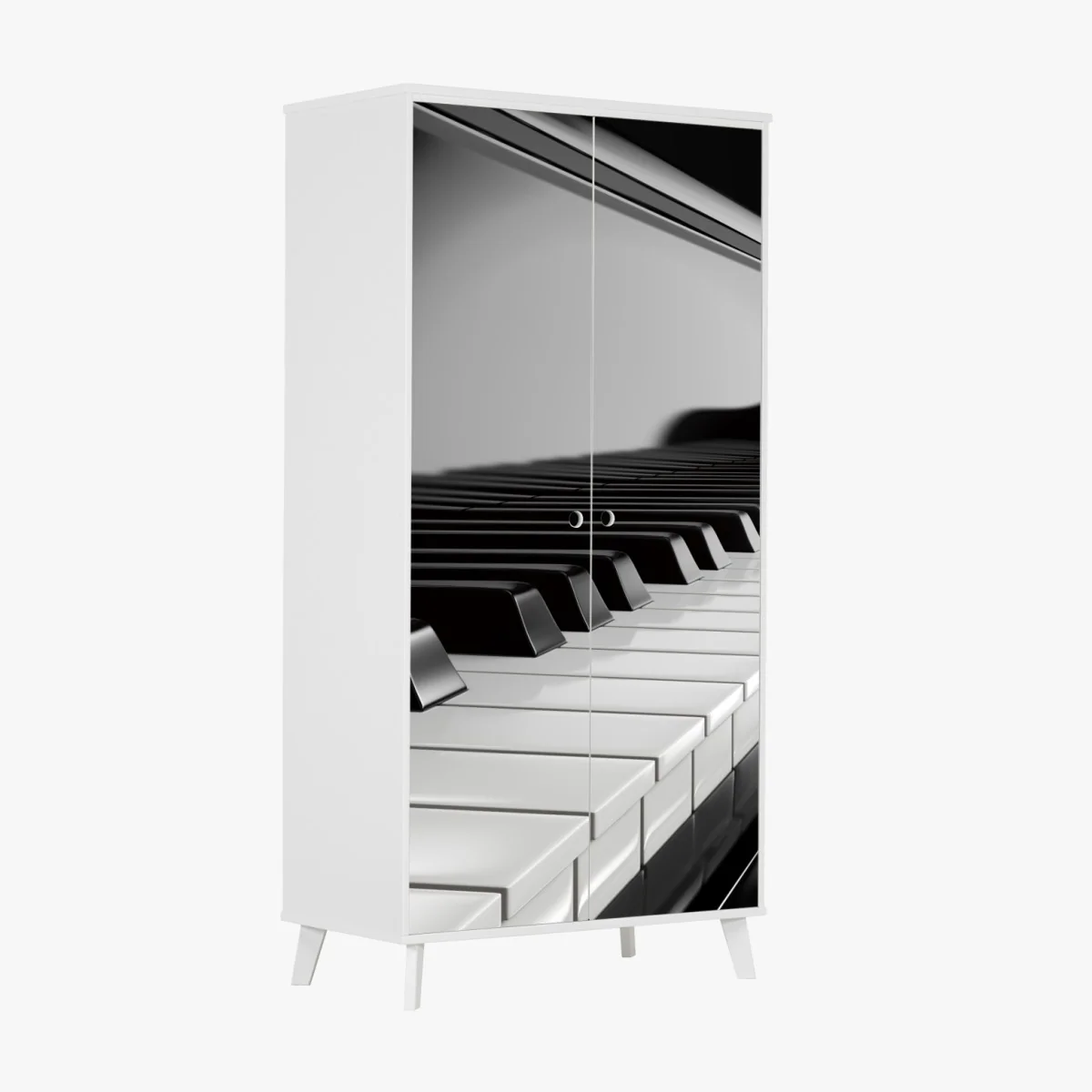 Schrankaufkleber elegante schwarzweiß klaviertasten – Wallnifity® Schrankaufkleber elegante schwarzweiß klaviertasten – Wallnifity®