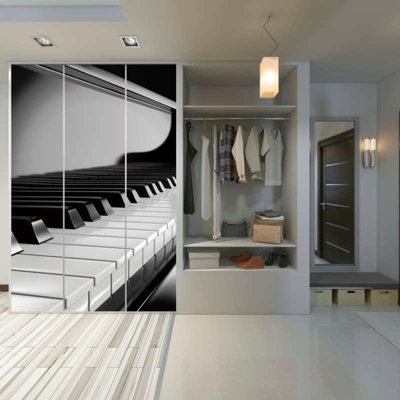 Schrankaufkleber elegante schwarzweiß klaviertasten – Wallnifity® Schrankaufkleber elegante schwarzweiß klaviertasten – Wallnifity®