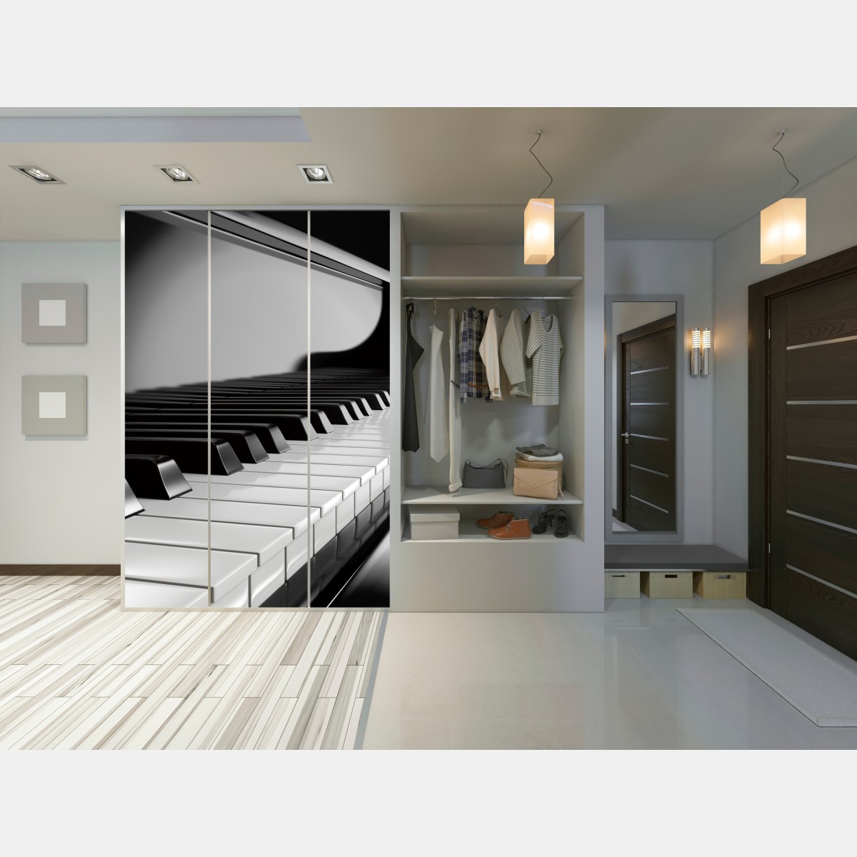 Schrankaufkleber elegante schwarzweiß klaviertasten – Wallnifity® Schrankaufkleber elegante schwarzweiß klaviertasten – Wallnifity®