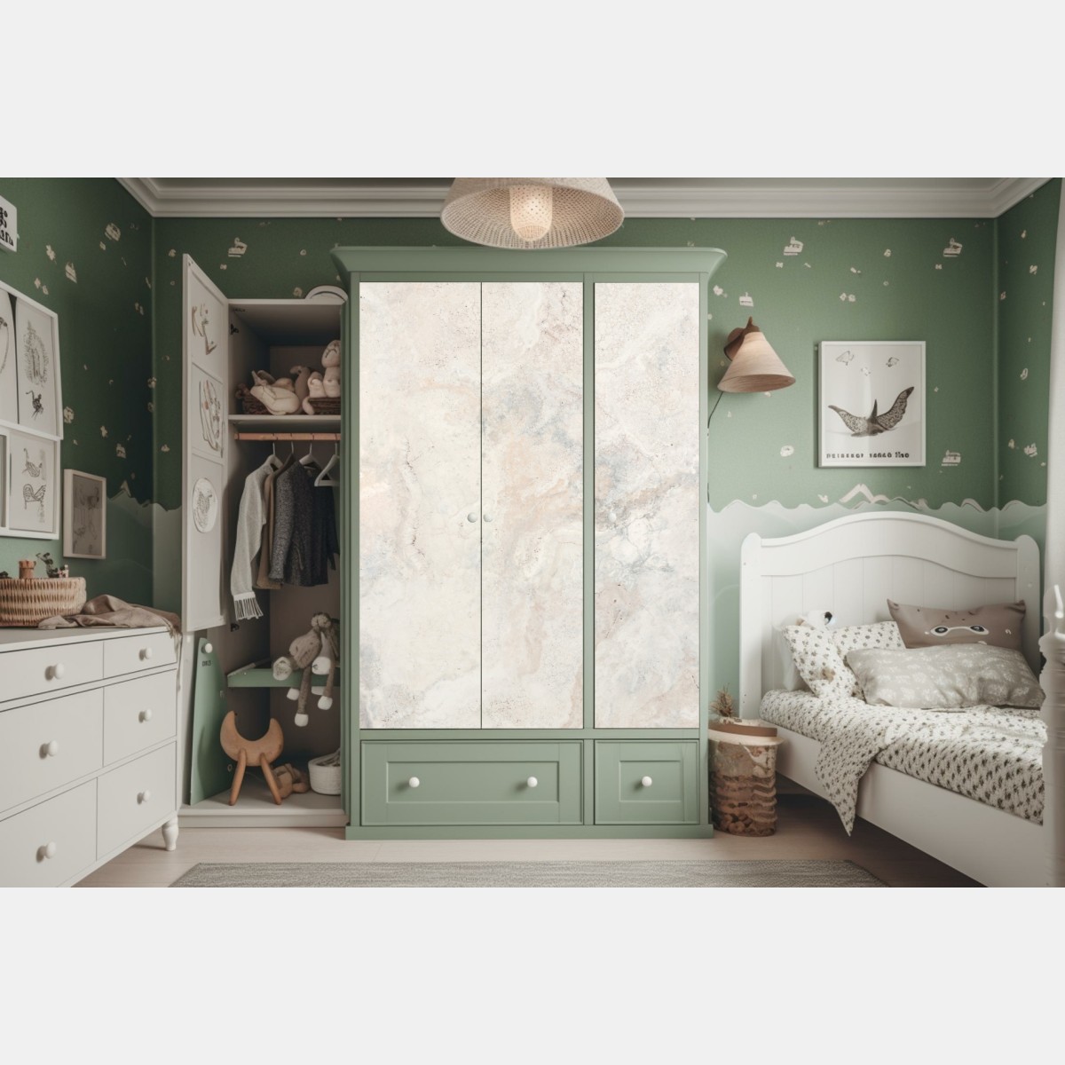 Schrankaufkleber weiche beige marmorstruktur – Wallnifity® Schrankaufkleber weiche beige marmorstruktur – Wallnifity®