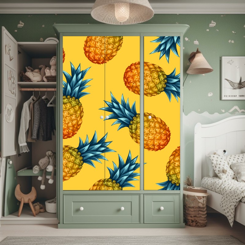 Schrankaufkleber vertikale städtische symmetrie in monochrom – Wallnifity®