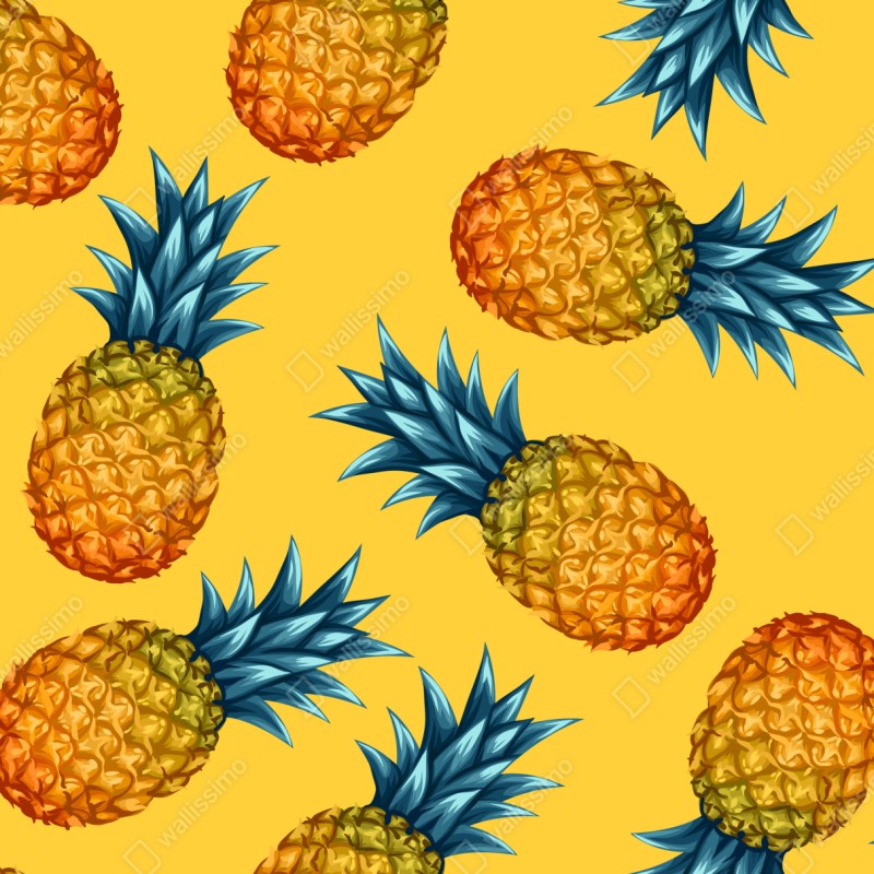 Schrankaufkleber tropisches ananasmuster auf gelbem hintergrund – Wallnifity® Schrankaufkleber tropisches ananasmuster auf gelbem hintergrund – Wallnifity®
