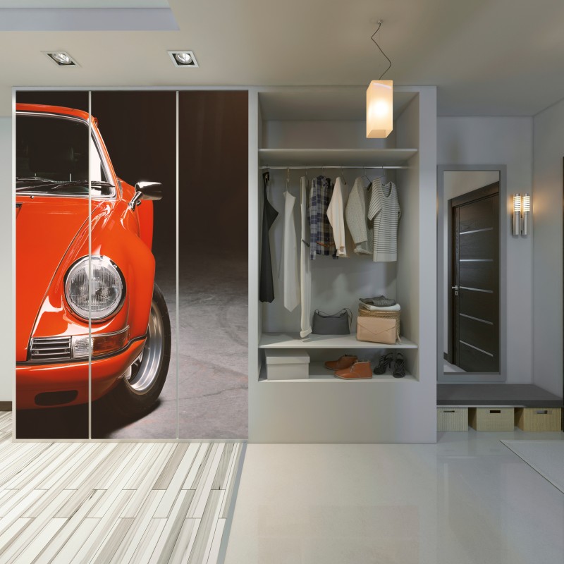 Schrankaufkleber roter oldtimer sportwagen nahaufnahme – Wallnifity® Schrankaufkleber roter oldtimer sportwagen nahaufnahme – Wallnifity®