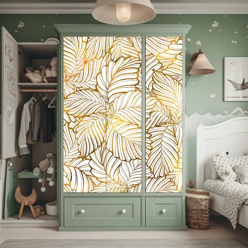 Schrankaufkleber türkis floral muster mit blumen – Wallnifity®