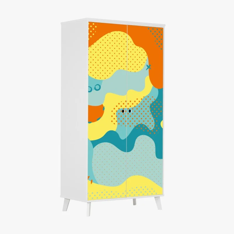 Schrankaufkleber monochrome feder mit wassertropfen – Wallnifity®