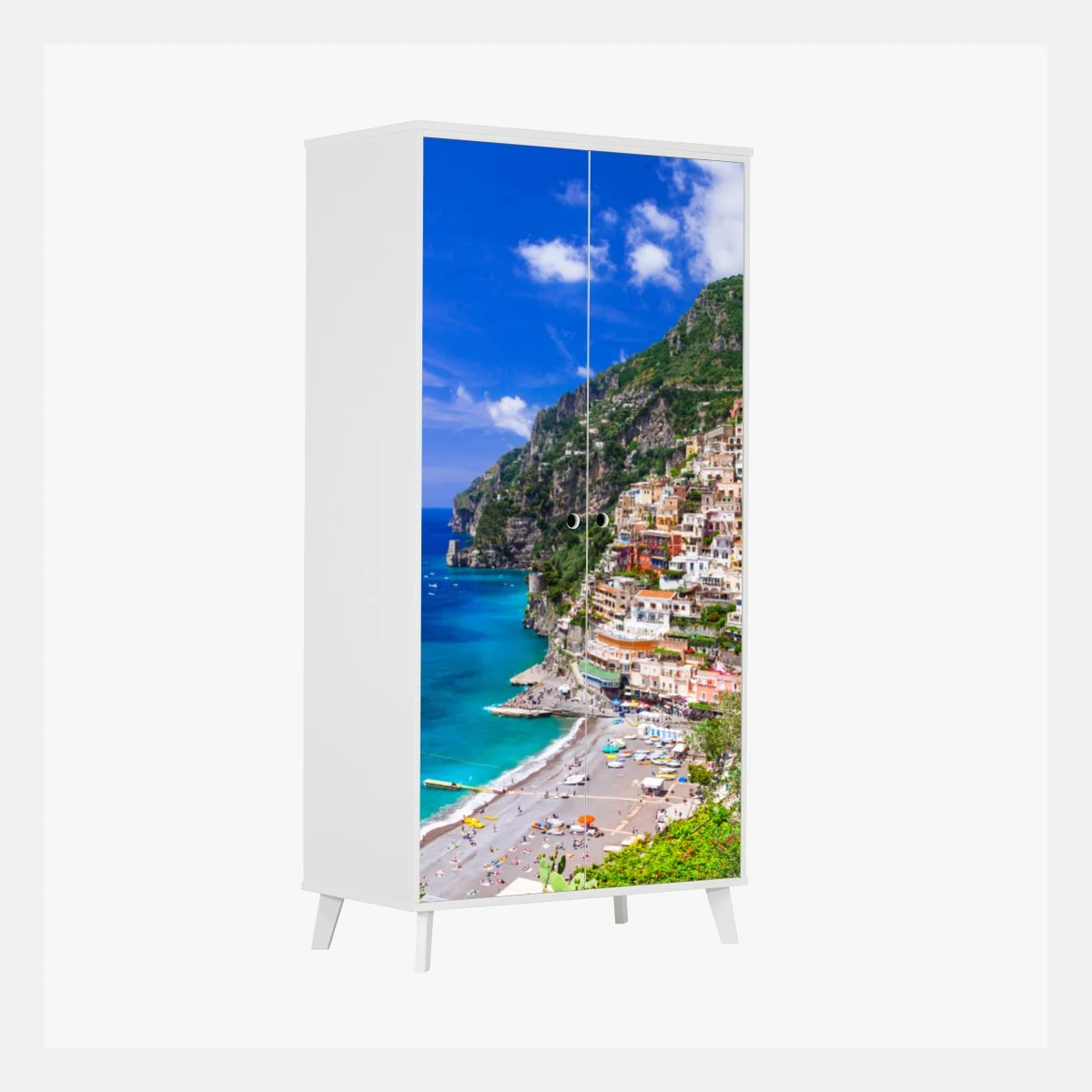 Schrankaufkleber sonnige panoramaaufnahme von Positano an der Amalfiküste – Wallnifity® Schrankaufkleber sonnige panoramaaufnahme von Positano an der Amalfiküste – Wallnifity®