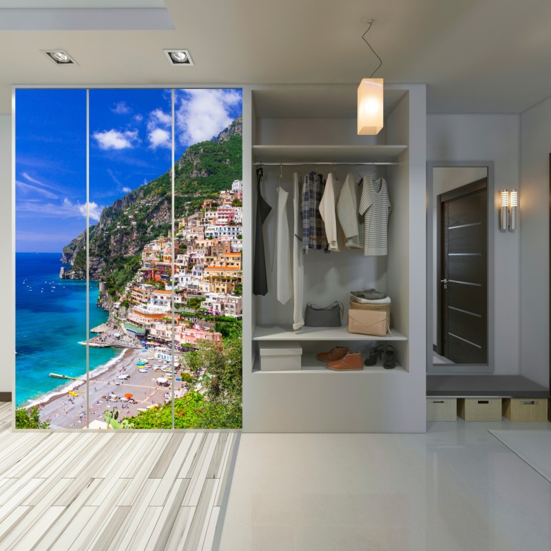 Schrankaufkleber sonnige panoramaaufnahme von Positano an der Amalfiküste – Wallnifity® Schrankaufkleber sonnige panoramaaufnahme von Positano an der Amalfiküste – Wallnifity®