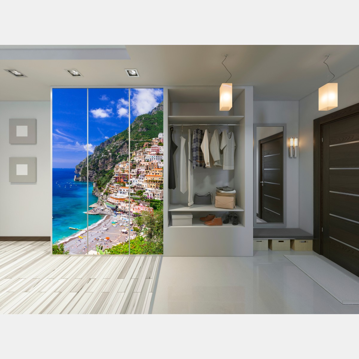 Schrankaufkleber sonnige panoramaaufnahme von Positano an der Amalfiküste – Wallnifity® Schrankaufkleber sonnige panoramaaufnahme von Positano an der Amalfiküste – Wallnifity®