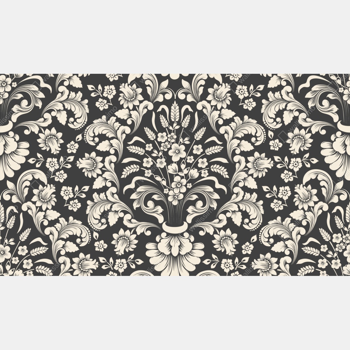 Schrankaufkleber vintage blumiges damastmuster – Wallnifity®